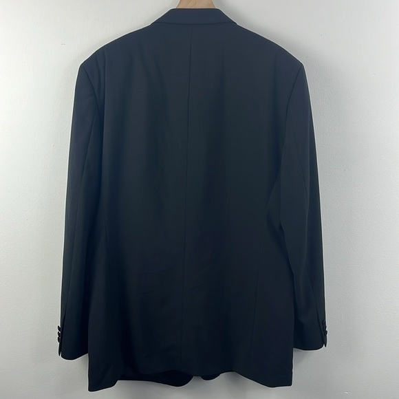 Linea Uomo Wool Tuxedo Formal Black Satin Trim Blazer Jacket Mens Size 48 XL - Picture 2 of 14